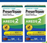 2 BOXES Bausch+Lomb PreserVision AREDS 2 Formula 120 Softgel Exp 2/25+