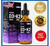 Vitamin D3 and K2 Liquid Drops – Supplement for Healthy Heart, Immune System.