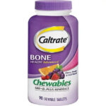 Caltrate 600+D3 Plus Minerals Bone Health Supplement – 90 Chewable Tablets,10-24