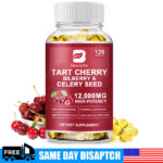 Tart Cherry Extract Capsules with Celery Seed Uric Acid Cleanse Muscle Recovery