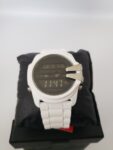 Diesel Master Chief Men’s Full Digital White Silicone Strap Watch NIB DZ2157