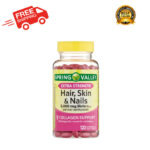 Spring Valley Hair, Skin & Nails Dietary Supplement Softgels, 5,000 Mcg, 120 Ct