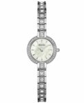 Bulova 96L209 Silver Tone Swarovski Crystals Mother of Pearl Dial Womens Watch