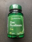 New Puritans Pride 100 caps Zinc 25mg Picolinate Supports Blood Sugar & Immunity