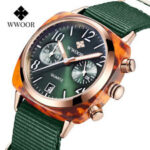 WWOOR Men Women Quartz Watch Nylon Band Six Pin Calendar Fashion Wristwatch