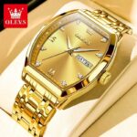 Luxury OLEVS Mens Diamond Elegant Stainless Steel Waterproof Quartz Wrisrwatch