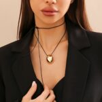 PuRui Trendy Arc Shape Geometric Pendant Necklace for Women Long Rope Chain Charm Choker Adjustable Jewelry Girl Y2K Accessories