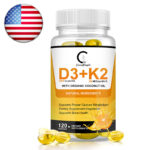 Vitamin K2 (MK7) with D3 5000 IU Supplement, BioPerine Capsules, Immune Health