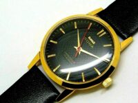 Hmt Sona Black Dial Plated 17 Jewels Hand Winding Vintage Men’s Wrist Watch