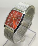 Seiko Quartz Slim Men Awesome Wrist Watch Steel Roman Red Dial Japan Made