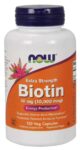 NOW Foods Biotin 10 mg 10,000mcg Extra Strength Veg Capsules 04/2025EXP 10000