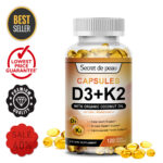 Vitamin K2 200 MCG with D3 5000 IU Supplement for Heart and Bone Health 120Pills