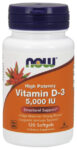 NOW Foods Vitamin D-3 5000 IU 120 Softgels Supports Bones & Teeth 05/25EXP