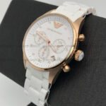 Emporio Armani AR5920 Rose Gold & White Sportivo Bracelet Women Fashion Watch