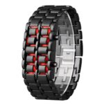 New LED Digital Watches Hour Men Women Iron Samurai Plastic Bracelet LAVA Watch