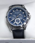 $100 – 2023 SEAN JOHN ‘CHRONOGRAPH’ Blue/Silver LEATHER STRAP WATCH – SJ0003SL