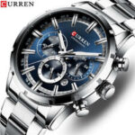 CURREN Fashion Men Watches Steel Chronograph Quartz Watch Male Date Wristwatches