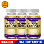 Vitamin B Complex Supplement 8 Super B Vits 120 Capsules with Choline,Inositol