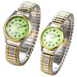 Men Women Wrist Watch Classic Quartz Easy Reader Watch Stainless Steel Business