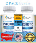 Probiotics 40 Billion CFU- Digestive Immune Health, Gas relief Supplement 2 Pack