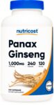 Nutricost Panax Ginseng 1000mg, 240 Capsules – Non GMO, Gluten Free, 120 Serving