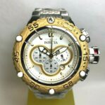 INVICTA 31575 SUBAQUA NOMA VI MENS 51.2MM WHITE DIAL GOLD/SILVER TONE *SS*