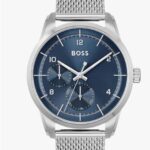 BOSS Men’s SOPHIO 42mm Quartz Watch Premium Sport Timepiece Silver Mesh Bracelet