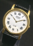 Gold Plated Seiko Slim Quartz 34mm Roman Dial Japanese Wrist Watch for Men