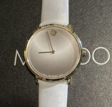 Movado Modern 47 Watch With 40mm Grey Beige Tone Face & Grey Leather Band