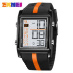 SKMEI Men Digital Watch Rectangle Wristwatch LED Weekday Display Boy Sport Watch