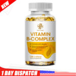 Vitamin B Complex 120 Capsules B1,B2,B3,B5,B6,B7,B9,B12, Immune Support Caps