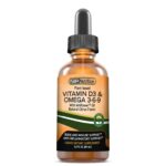 Vegan Vitamin D3 & Omega 3-6-9 Liquid Drops with Ahiflower Oil, Citrus, 2 fl oz