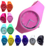 WOMEN LADIES SIMPLE STYLE SOFT JELLY SILICONE QUARTZ SPORT WRIST WATCH