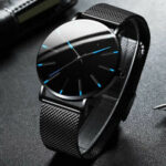 Mens Ultra Thin Watches Stainless Watch Mesh Belt Business Minimalist Steel NEW