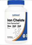 Nutricost Chelated Iron, As Ferrochel, 36mg, 240 Capsules