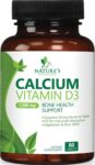 Calcium 1300mg with Vitamin D3 Supplement for Strong Bones & Muscle Support