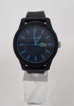 Lacoste Men’s 2010791 Lacoste 12.12 Black Watch with Silicone Band