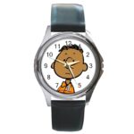 Snoopy The Peanuts Franklin Wristwatch Lovely Round Metal Watch