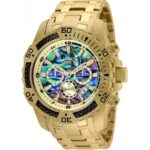 Invicta Men’s 51mm Pro Diver SCUBA Chronograph ABALONE Dial Gold Tone SS Watch