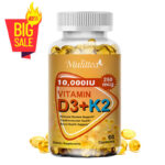 Vitamin K2 (MK7) with D3 10,000 IU Supplement, BioPerine Capsules, Immune Health