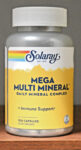 Solaray Mega Multi Mineral Capsules 100 Capsules Daily Mineral Complex Vitamin