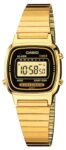 Casio LA670WGA-1,  Ladies Digital Goldtone Watch, Chronograph, Alarm, Timer