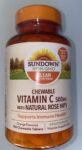 Sundown Naturals Vitamin C 500mg Supplement Immune Health Orange 100ct Exp O5/25