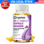 Organic Vitamin Milk Thistle Extract 120 Capsules Extra Strength Liver Cleanse