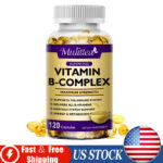 120 Vitamin B Complex,Vitamins B1, B2, B3, B5, B6, B8,B12,Energy, Metabolism Aid