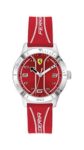 Ferrari Boys’ Academy Steel Quartz Watch with Silicone Strap, Red, 16 0810023