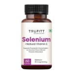 60 Capsules Selenium Capsules 40mcg + Vitamin E 10mg, With Green Tea Extract