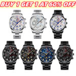 Waterproof Men’s Watch Classic Stainless Steel Quartz Luminous Luxury Wristwatch