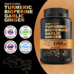 Medchoice Turmeric – with Bioperine, Garlic, Ginger – 95 Percent Curcuminoids