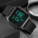 (3) Square Men’s Digital Watch Big Numbers Dial Waterproof LED Watches…